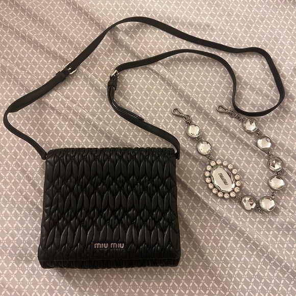 Miu Miu Authentic Black Leather Crossbody Bag - Picture 7 of 11